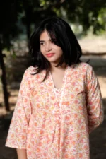 Blush Bloom - Cotton Long coordinated Kurti Pant set