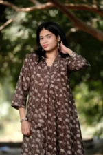 Clay Ash - Cotton Long coordinated Kurti Pant set