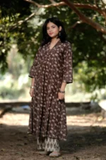 Clay Ash - Cotton Long coordinated Kurti Pant set
