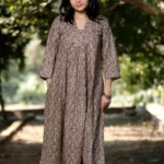 Muddy Taupe - Cotton Long coordinated Kurti Pant set
