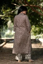 Muddy Taupe - Cotton Long coordinated Kurti Pant set
