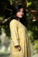 Pale Mimosa - Cotton Long coordinated Kurti Pant set