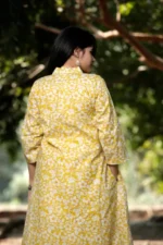Pale Mimosa - Cotton Long coordinated Kurti Pant set