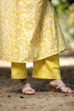 Pale Mimosa - Cotton Long coordinated Kurti Pant set