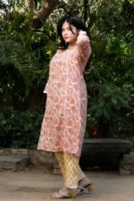 Daffodil - Cotton Kantha coordinated Kurti Pant