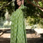 Summer Pesto - Cotton Long coordinated Kurti Pant set