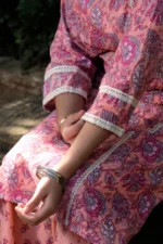 Peach Fuzz - Cotton Kantha coordinated Kurti Pant