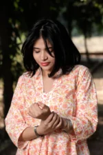 Blush Bloom - Cotton Long coordinated Kurti Pant set