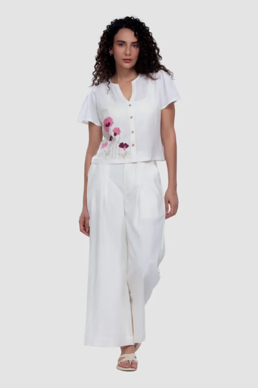 Cotton Crop Top - Loca Aster - Naarah Textiles