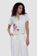 Cotton Crop Top - Loca Aster - Naarah Textiles