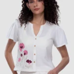 Cotton Crop Top - Loca Aster - Naarah Textiles