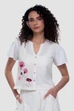 Cotton Crop Top - Loca Aster - Naarah Textiles