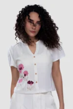 Cotton Crop Top - Loca Aster - Naarah Textiles