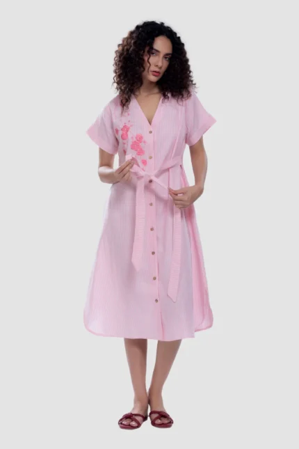 Stripes Tunic - Blush - Naarah Textiles