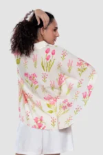 Aravali Pink Cerise Kaftan-Style Collared Top - Image 5