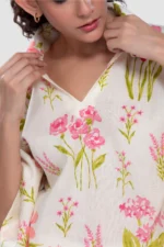 Aravali Pink Cerise Kaftan-Style Collared Top - Image 6