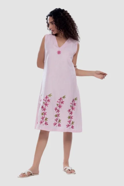 Kora Mystic Rose Kurti- Sleeveless Kurti a Line