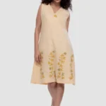 Kora Mellow Yellow Kurti - Sleeveless Kurti a Line